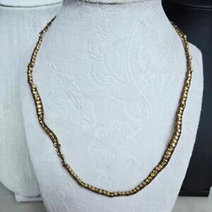 Cookie Lee Gold Tone Faceted Beaded Necklace w/ Button Clasp Closure